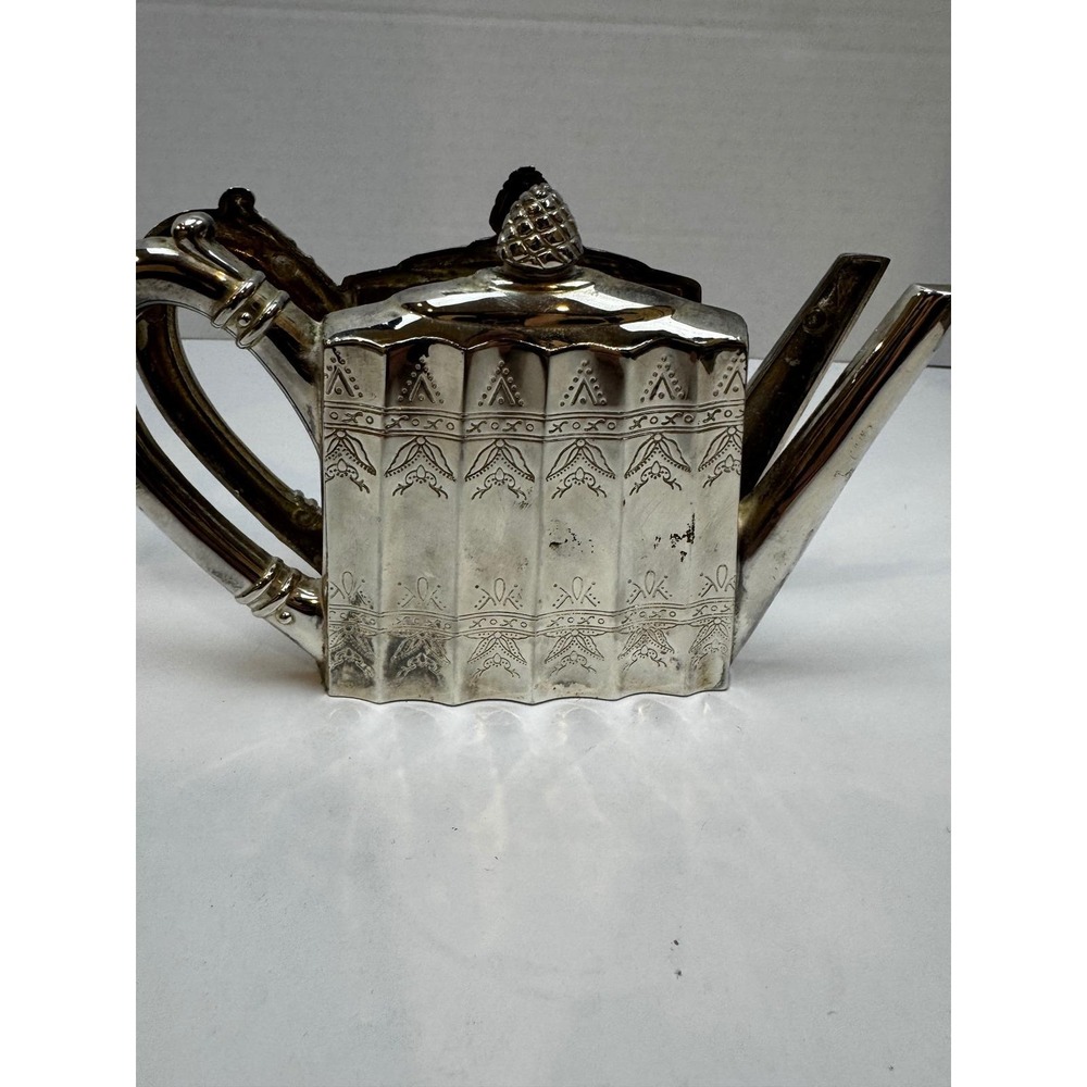 Godinger Silver Art Co 1993 Teapot Napkin Holder Silver Plated Vintage Decor
